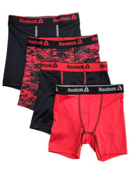 Boys Red 4-Pack Reebok Performance Athletic Stretch Underwear Boxer Briefs