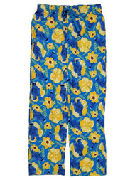 Sesame Street Mens Blue Cookie Monster AOP Sleep & Lounge Pant Pajama Bottoms