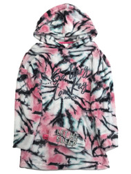 Justice Girls Plush Pink Tie Dye Very Low Key Nightgown Sleepshirt Set