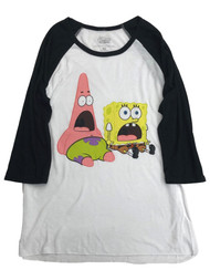Womens Spongebob Squarepants & Patrick Baseball Tee Shirt T-shirt