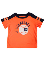 Baseball Infant & Toddler Boys Orange Baseball Athletic T-Shirt Tee