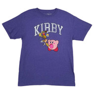 Nintendo Mens Purple Heather Kirby Graphic Tee Short Sleeve T-Shirt
