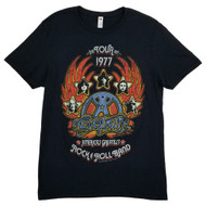Aerosmith Mens Black Graphic Tee Band Shirt Short Sleeve T-Shirt