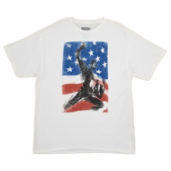 Marvel Mens White Captain America US Flag Short Sleeve T-Shirt X-Large