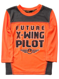 Star Wars Toddler Boys Long Sleeve Orange Future X-Wing Pilot Tee Shirt