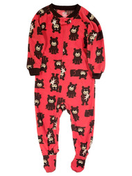 Infant & Toddler Boys Red Fleece Bear Footie Sleeper Pajamas