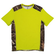 Energy Zone Mens Lime Green Mossy Oak Camo Short Sleeve T-Shirt