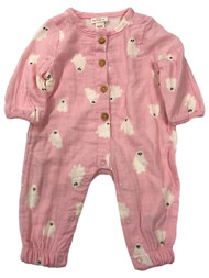 Infant Girls Pink & White Ghost Outfit Halloween Baby Coverall