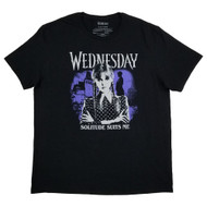 Wednesday Mens & Big Mens Black Solitude Suits Me Short Sleeve T-Shirt