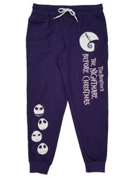 Disney The Nightmare Before Christmas Mens Purple Lounge Jogger Pants