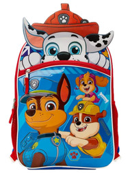 Paw Patrol Print 17" School Backpack with Laptop Sleeve - Puppy Pattern Book Bag