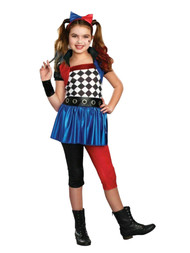 Celebrate Girls Harlequin Villian Color Block Dress Halloween Costume