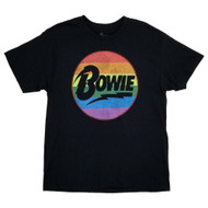 Bowie Mens & Big Mens Black Rainbow Tee Short Sleeve T-Shirt