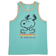 Peanuts Mens Blue Snoopy Vibes Tank Top Sleeveless Shirt