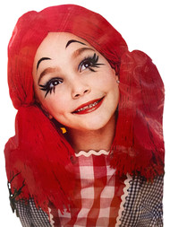 Halloween Girls Red Rag Doll Pigtails Wig