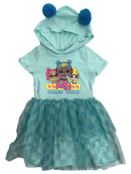 LOL Surprise Girls Blue Hoodie Gamer Girls Ruffled Dress