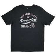 Mens Black Heather Promoted To Grandpa Fathers Day T-Shirt