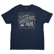 Mens Navy Blue Heather Worlds Greatest Papa Fathers Day T-Shirt