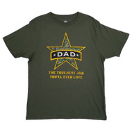 Mens Army Green Dad Toughest Job Fathers Day T-Shirt