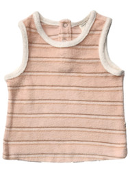 Easy-Peasy Infant Boys Pink Stripe Terry Cloth Tank Muscle Top Shirt