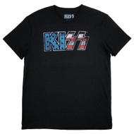 KISS Mens Black Patriotic Fourth Of July Rock Band T-Shirt