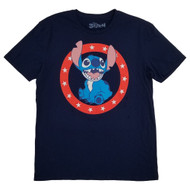 Disney Mens Navy Blue Stitch Patriotic Fourth Of July T-Shirt