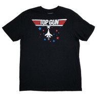 Top Gun Mens Mens Black Patriotic Graphic Tee Short Sleeve T-Shirt