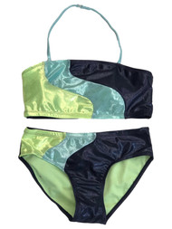 Justice Girls 2pc Swim Suit Shimmery Blue & Green Bikini