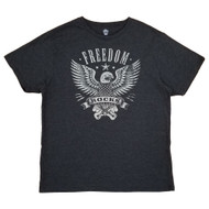 Mens Black Heather Freedom Rocks Eagle Guitar Patriotic T-Shirt