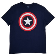 Marvel Mens Navy Blue Captain America Graphic Tee Short Sleeve T-Shirt