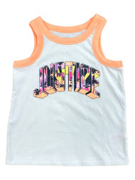 Justice Girls Green Stay Sunny Flamingo Palm Tree Surf Tank Top M (10)