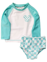 Disney Infant Boys & Girls Baby Mickey Rash Guard & Swim Diaper Set