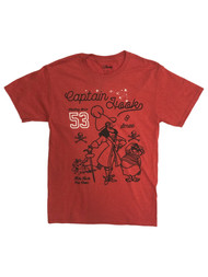 Disney Peter Pan Mens Red Captain Hook & Smee Pirate Tee Shirt T-Shirt