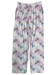 AC/DC Womens Pink Tie Dye ACDC Rocker Sleep Pants Pajama Bottoms