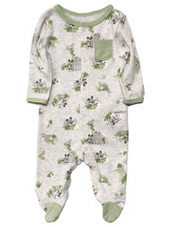 Disney Infant Boys Green Mickey Mouse Jungle Sleeper Pajamas