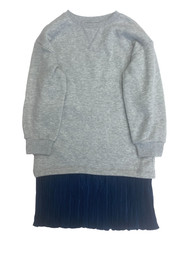 Free Assembly Girls Gray Sweatshirt Dress Navy Blue Pleated Dress