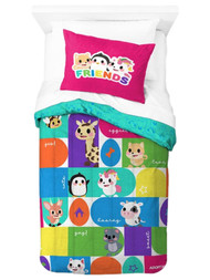 Adopt Me Kids Animal Friends Twin/Full Reversible Comforter & Sham Set, Animals