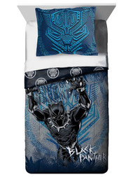 Black Panther King of Wakanda Twin/Full Reversible Comforter & Sham Set, Kids