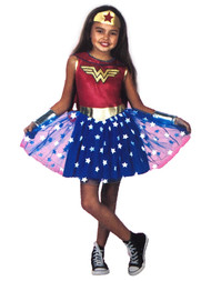 DC Girls Blue Star Tutu Wonder Woman Halloween Costume Dress Small 6/6X