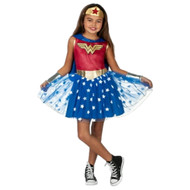 DC Girls Blue Star Tutu Wonder Woman Halloween Costume Dress Small 6/6X