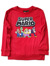 Super Mario Boys Red Mario & Luigi Long Sleeve Sweatshirt Jacket