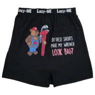 Lazy Me Mens Black Wrench Look Big Funny Novelty Underwear Boxer Shorts