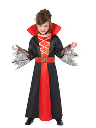 Morphe Costumes Girls Vampira Vampiress Red Black Dress Costume Small (6/6X))