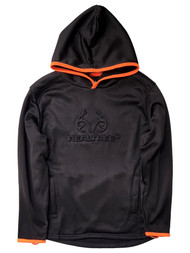 Realtree Boys Black & Orange Trim Hoodie Sweatshirt Hunting Jacket