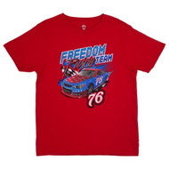 Mens Red Freedom Racing Graphic Tee Short Sleeve Patriotic T-Shirt