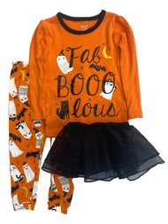 Carters Toddler Girls 3 PC Halloween Long Sleeve Pajamas With Matching Tutu