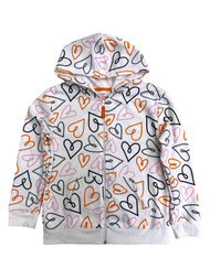 Cat & Jack Orange Black Gray Hearts Halloween Zip Up Hoodie Sweatshirt