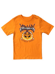 Boys Orange Trick Or Treat World Tour Halloween Tee Shirt T-Shirt