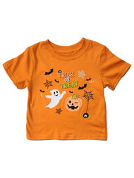 Infant & Toddler Boys Orange Trick Or Treat Halloween Tee Shirt T-Shirt