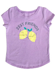 Infant Toddler Girls Zest Friends Purple Striped Short Sleeve T-Shirt